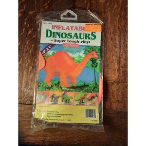 Toys R US Tony inflatable Dinosaurs Deadstock Orange Brontosaurus w repair patch